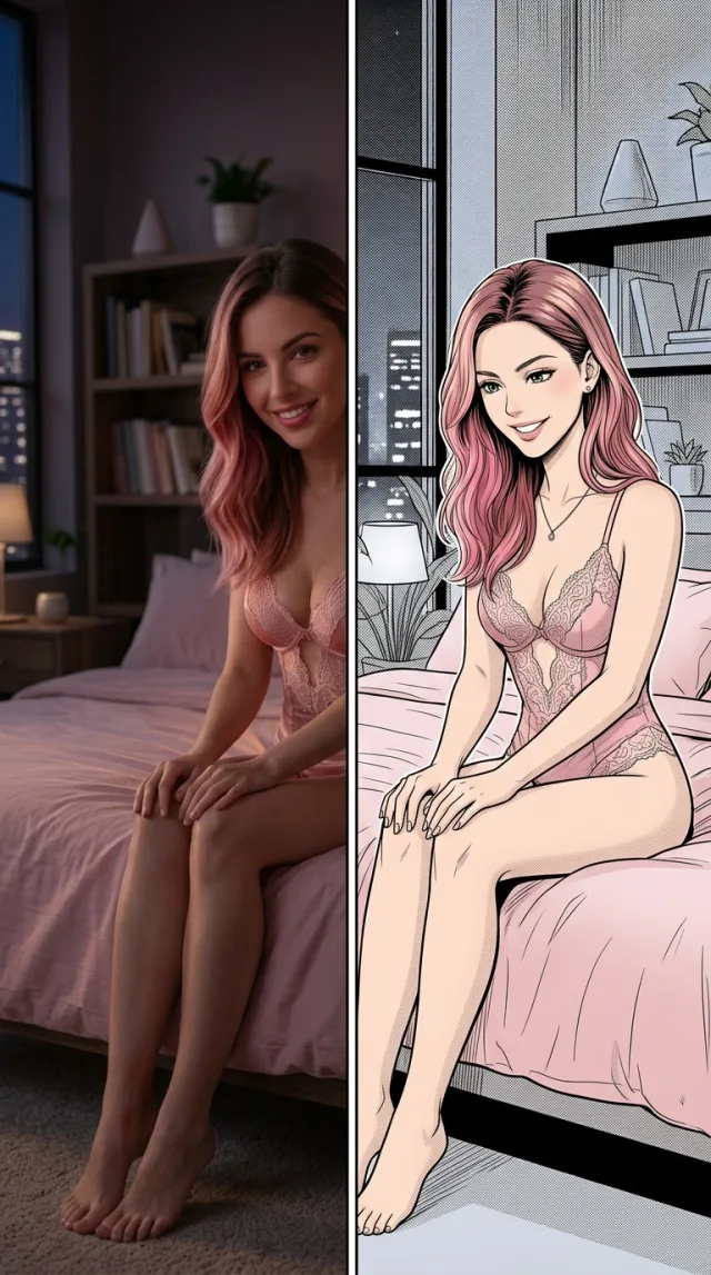 Ilustración de una compañera IA en estilo anime