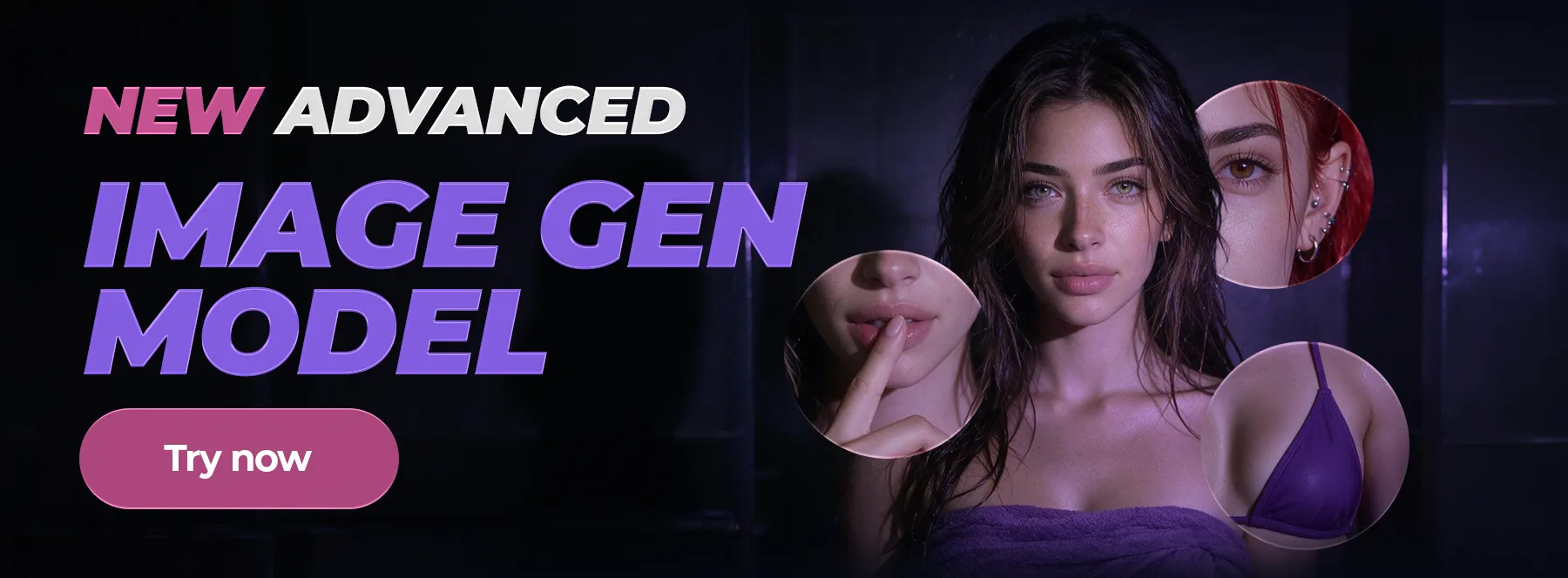 Banner promocional de Secrets AI para su modelo avanzado de generación de imágenes